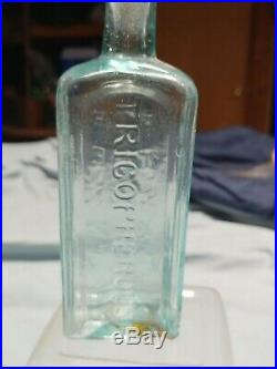 Open Pontil Clirehugh's Tricopherous For The Skin And Hair, NY Medicine Bottle