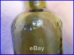 Open Pontil David's & Black New York Yellow Olive Master Ink Bottle No Pourspout