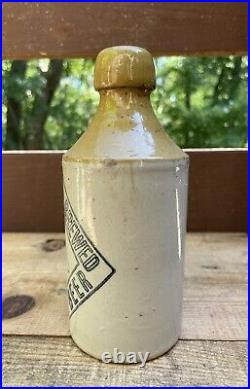 Original Antique Ceramic Stoneware'A' Double Brewed Ginger Beer Bottle NEW YORK