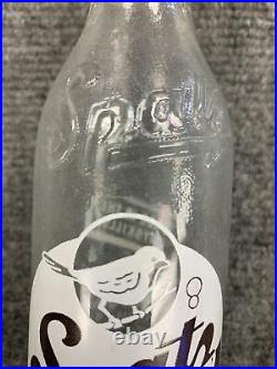 Original Vintage Spatz 8oz acl soda bottle NY brown white bird label