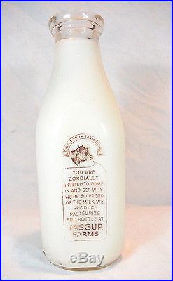 Original Woodstock Festival Yasgur Farms Dairy Milk Bottle Bethel N. Y