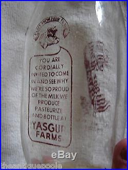 Original Woodstock Festival Yasgur Farms Dairy tall Milk Bottle Bethel N. Y FAIR