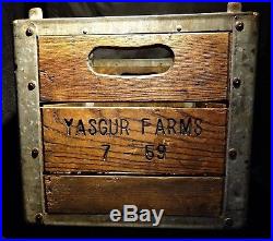 Original Yasgur Farms Dairy 1959 Wooden Milk Crate Bethel Ny Pre Woodstock Era