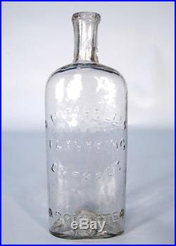 Pontiled Mitchell Rochester Ny Clear (flint) Open Pontil Medicine Bottle