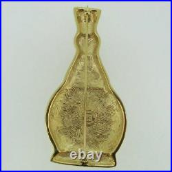 Paris New York Givenchy Enamel Gold Tone Bottle Shaped Brooch Pin