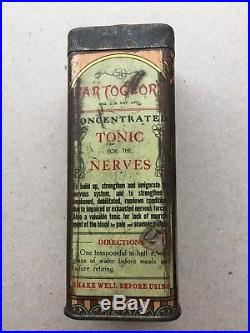 Parto Glory Nerve Tonic Labeled Bottle & Tin Container New York NY RARE Cure