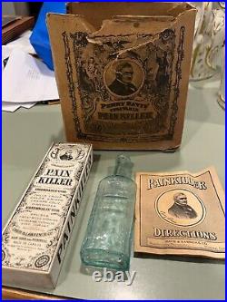 Perry Davis pain Killer bottle advertising lot box labeled medicine