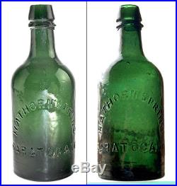 Pint Emerald Green Hathorn Springs Saratoga NY Mineral Spring Water Bottle