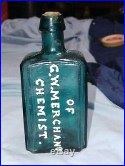 Pontiled G. W. Merchant, Chemist, Lockport, NY Medicine Bottle