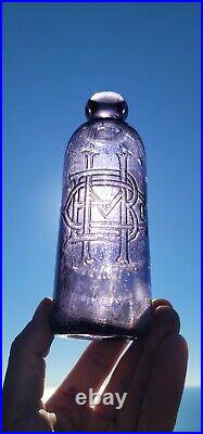 Pretty Old Purple New York Hutchinson? 1890's Ottenville NY Amethyst Soda Bottle