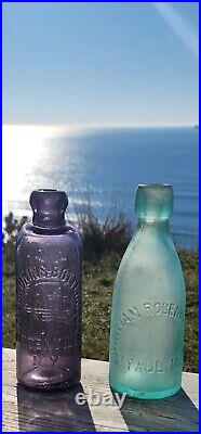 Pretty Old Purple New York Hutchinson? 1890's Ottenville NY Amethyst Soda Bottle