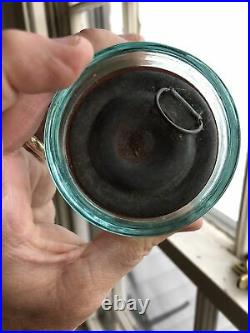 Pristine Quart C F Spencers Patent Richester New York Jar With Repro Lid