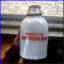 Property Of Graffenburg Dairy Scarce One Gallon Glass Milk Jug With Handle