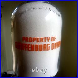 Property Of Graffenburg Dairy Scarce One Gallon Glass Milk Jug With Handle