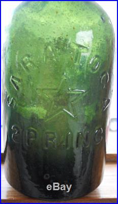 Quart Emerald Green Star Spring Saratoga New York Mineral Spring Water Bottle