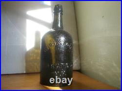 Quart G. W. Weston & Co Saratoga, Ny Crude Blackglass 1860 Mineral Water Bottle