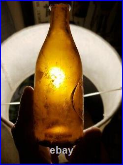 RARE 1800s Auburn NY Ale Bottle FANNINGS LAGER Waldsohlosschen IRIDESCENT PATINA