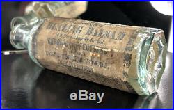 RARE 1850 Dr J Blackmans Healing Balsam Albany NY open pontiled medicine bottle