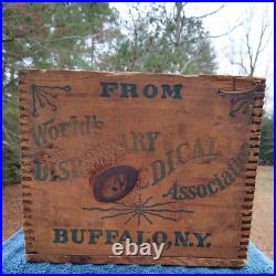RARE Amazing 1800's Buffalo NY Dr. Pierce's Favorite Prescription Shipping Crate