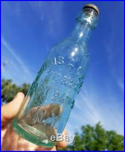 RARE Antique BLOB TOP BEER Bottle 1800s LOUIS A. GENT NY EMBOSSED