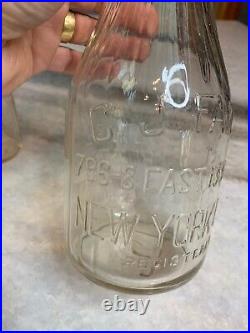 RARE Antique C J Fayen Dairy Milk Bottles NEW YORK CITY! 796-8 East 133rd St