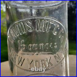 RARE Antique Ink Bottle Davids MFG Co New York NY 16 Oz Master Ink Hand Blown