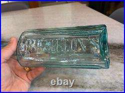 RARE Aqua Panel Applied Top Rushton's Cod Liver Oil New York Medicine Bottle