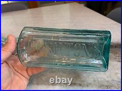 RARE Aqua Panel Applied Top Rushton's Cod Liver Oil New York Medicine Bottle