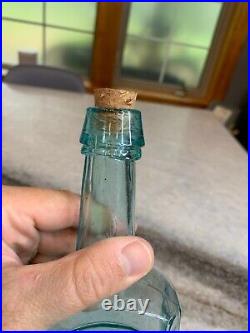 RARE Aqua Panel Applied Top Rushton's Cod Liver Oil New York Medicine Bottle