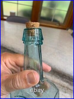 RARE Aqua Panel Applied Top Rushton's Cod Liver Oil New York Medicine Bottle