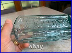 RARE Aqua Panel Applied Top Rushton's Cod Liver Oil New York Medicine Bottle