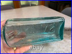 RARE Aqua Panel Applied Top Rushton's Cod Liver Oil New York Medicine Bottle