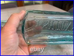 RARE Aqua Panel Applied Top Rushton's Cod Liver Oil New York Medicine Bottle