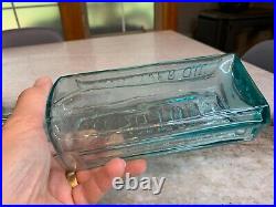 RARE Aqua Panel Applied Top Rushton's Cod Liver Oil New York Medicine Bottle