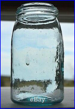 RARE BBGMCo BALL BRO'S GLASS Co. BUFFALO N. Y. GR. LIP QT. WHITTLED JAR 1885-1886