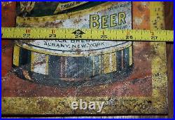 RARE BEVERWYCK BEER Bottle Tin ALBANY NY 27 1/2 x 19 1/2 Advertising SIGN
