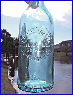 Rare Blue Straight Side Coca Cola 1 Pint Bottle Rochester, N. Y A L Anderson