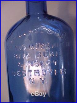 Rare Cobalt Blue Magic Mosquito Bite Cure & Insect Destroyer N Y Sallade & Co