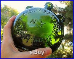 RARE FIGURAL CANTEEN withAPPLIED HANDLESH. A. GRAEF'S SON N. Y. CANTEENDEAD MINT