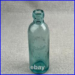 RARE Hutchinson T. W. Tanner Corning, NY Aqua Hutch Bottle