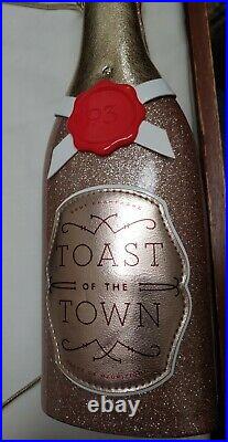 RARE Kate Spade Rose Gold Champagne Bottle Purse Toast Of The Town