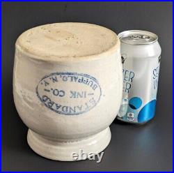 RARE Lg Ovoid Stoneware Standard Ink Co Bottle Jar Crock Cobalt Blue Buffalo NY