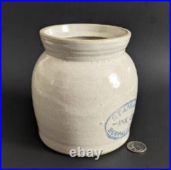 RARE Lg Ovoid Stoneware Standard Ink Co Bottle Jar Crock Cobalt Blue Buffalo NY