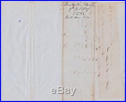 RARE Manuscript Receipt Billhead- Dunbarton Glass Works 1849 Vernon NY Bottles