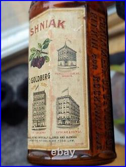 RARE Pre Prohibition Goldberg Brooklyn New York Whiskey Bottle withLabel