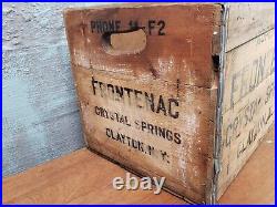 RARE Vintage Soda Bottle Wooden Shipping Crate Frontenac Springs Clayton, NY
