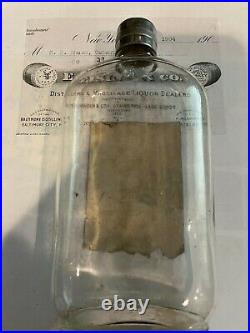 RARE c1880 1906 STAG WHISKEY E. EISING & CO. NY Glass Bottle Pre Prohibition