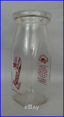 RARE pre Woodstock Yasgur Dairy Farms 1956 half pint cream bottle Bethel NY