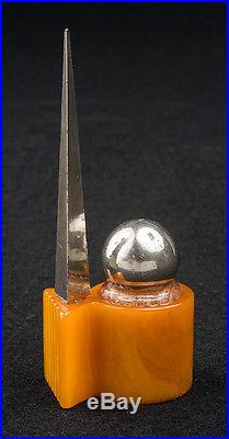 RUBICON 1939 NY World's Fair PERISPHERE TRYLON perfume bottle BAKELITE & CHROME