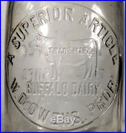 Rare 1880s Buffalo NY Milk Bottle with Embossed Cow
